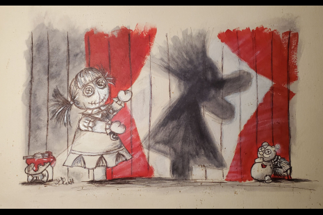 Unframed Shadow Puppets Painting